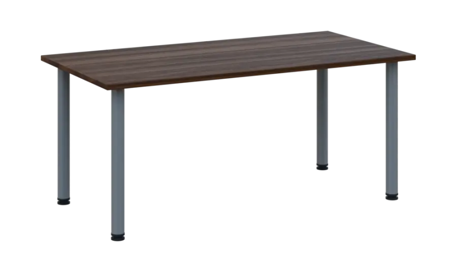 CRTR 160 jídelní stůl, kovová podnož stříbrná, deska 25 mm, 1600x800 mm, ořech královský